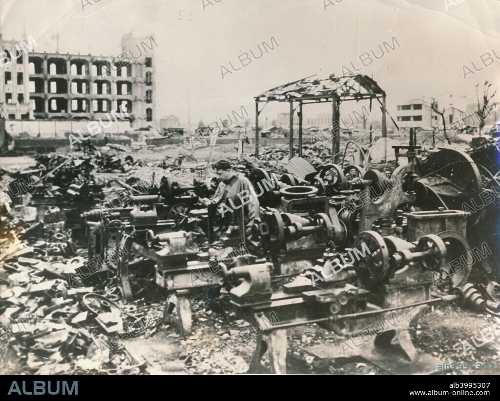 The ruins of Tokyo after American B-29 'firebombing', March 1945.
