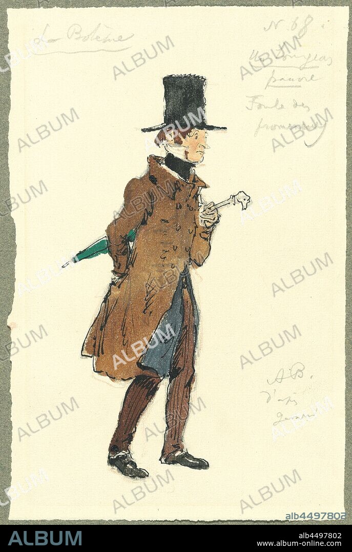 ALEXANDRE BENOIS. Costume design for the opera La Bohème by  Giacomo Puccini.