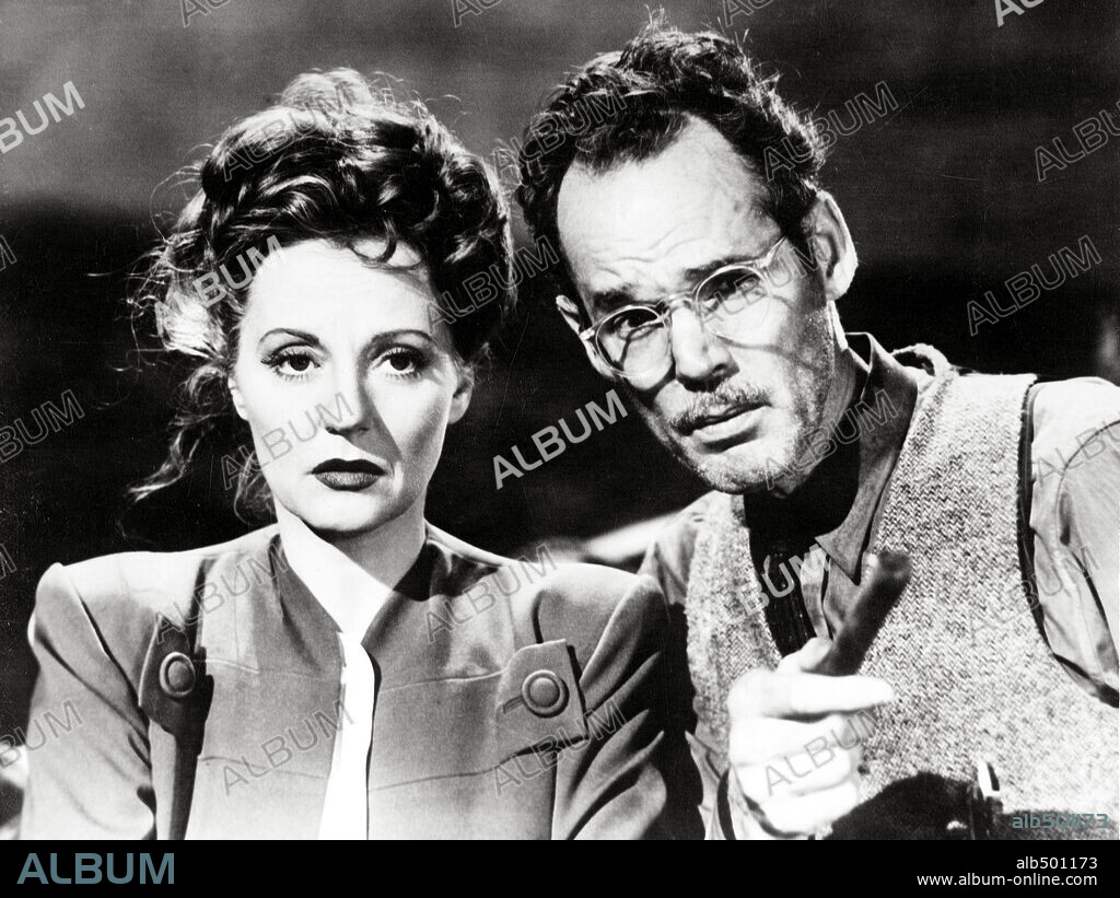 HENRY HULL and TALLULAH BANKHEAD in LIFEBOAT, 1944, directed by ALFRED HITCHCOCK. Copyright 20TH CENTURY FOX.
