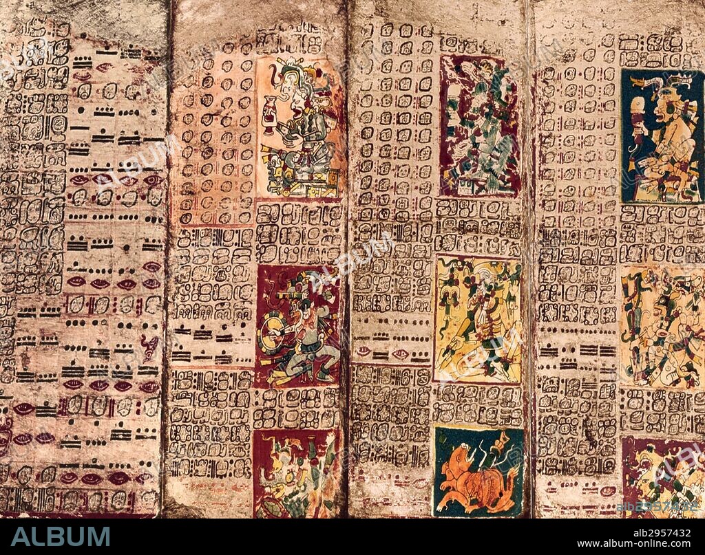 The Dresden Codex, also known as the Codex Dresdensis, is a pre-Columbian Maya book of the eleventh or twelfth century of the Yucatecan Maya in Chichen Itza. Dated 16th Century.