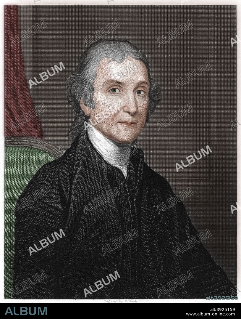 Joseph Priestley, English chemist and Presbyterian minister, 1860. Priestley (1733-1804) was a pioneer in the study of gases and is recognised as one of the discovers of oxygen. He also experimented with electricity. Priestley was a member of the Lunar Society, a dining club of scientists and businessmen from the Birmingham region, which included Matthew Boulton, James Watt, John Wilkinson, Erasmus Darwin, and Josiah Wedgwood. In 1794 he emigrated to America and published  books on Unitarianism. From Chemistry by James Sheridan Muspratt. (London 1860). (Colorised black and white print).