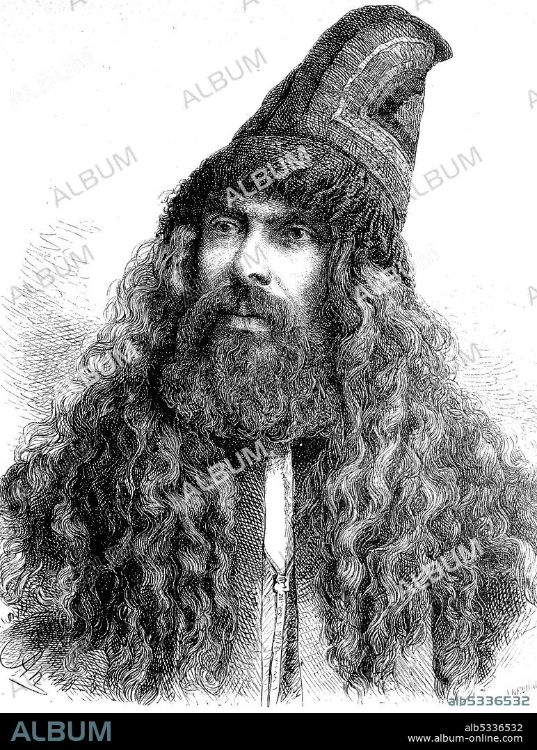 Ibrahim Effendi Kavusi, 1522 - 1592, Scheich der heulenden Derwische    Ibrahim Effendi Kavusi, 1522 - 1592, Sheikh of the Howling Dervishes, Historisch, historical, digital improved reproduction of an original from the 19th century / digitale Reproduktion einer Originalvorlage aus dem 19. Jahrhundert,.