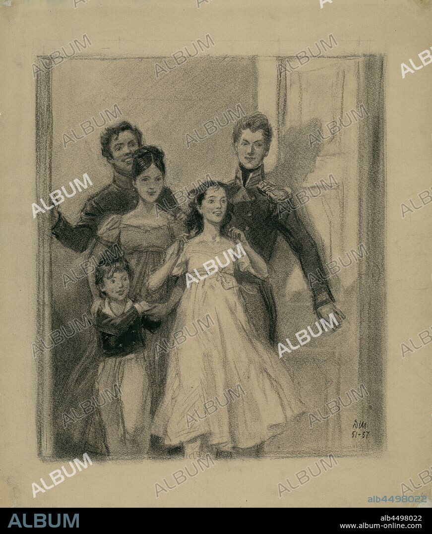 DEMENTI ALEXEEVICH SHMARINOV. The Name day of Natasha Rostova. Illustration for the novel War and Peace by Leo Tolstoy.