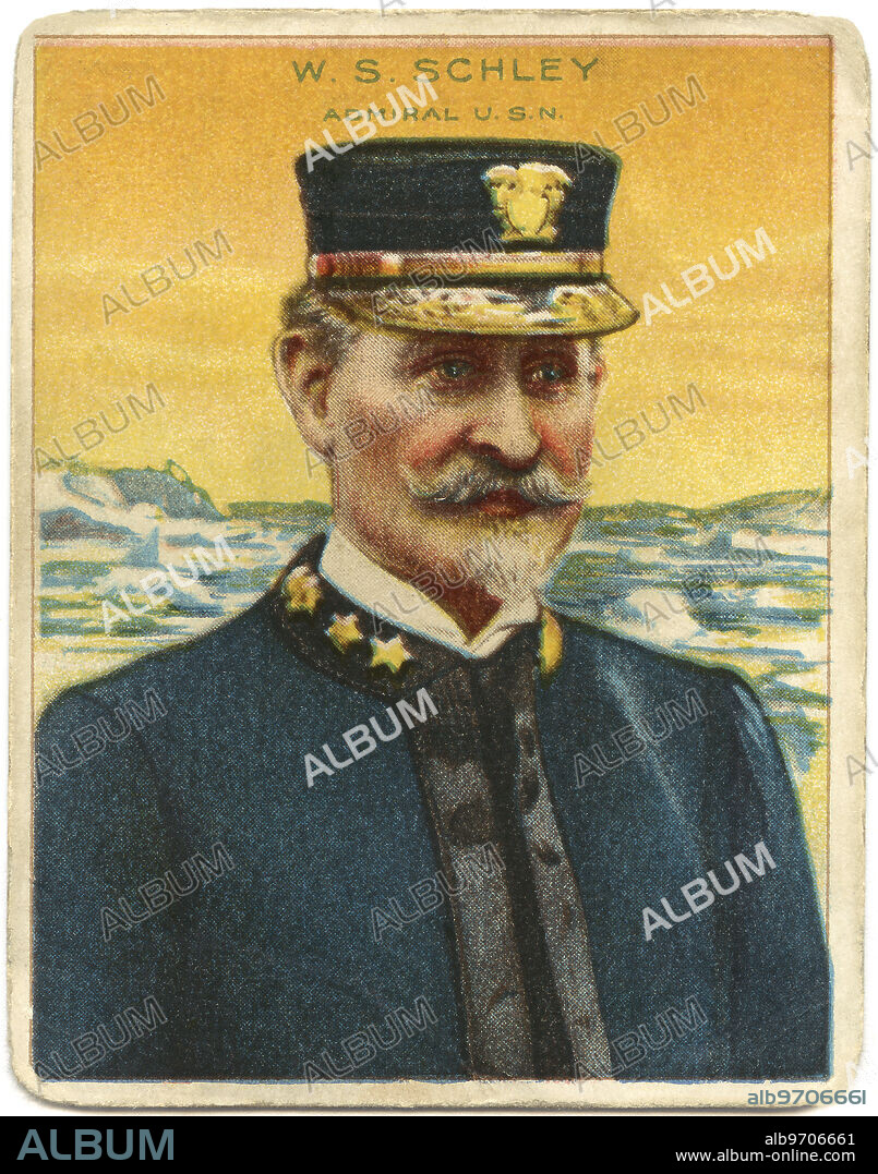 Winfield Scott Schley (1839-1911), Rear Admiral in U.S. Navy, hero of the Battle of Santiago de Cuba during Spanish American War, Portrait, 1898.