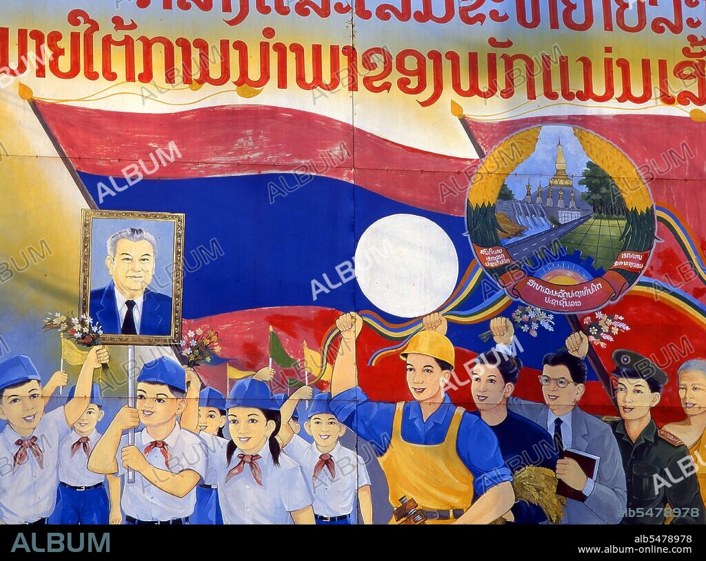 Kaysone Phomvihane (December 13, 1920 — November 21, 1992) was the leader of the Lao People's Revolutionary Party from 1955. He served as the first Prime Minister of the Lao People's Democratic Republic from 1975 to 1991 and then as President from 1991 until his death in 1992. Socialist realism is a style of realistic art which was developed in the Soviet Union and became a dominant style in other communist countries. Socialist realism is a teleologically-oriented style having its purpose the furtherance of the goals of socialism and communism. Although related, it should not be confused with social realism, a type of art that realistically depicts subjects of social concern. Unlike social realism, socialist realism often glorifies the roles of the poor.