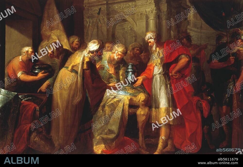 VICENTE LOPEZ Y PORTANA. Lopez y Portana, Vicente. 1772-1850. "King Hezekiah (or Ezekias) displays his treasure.". Painting. Valencia, Museo de Bellas Artes.