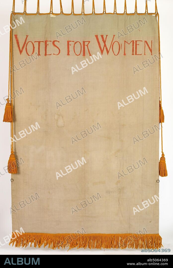Suffragette Banner, Birmingham: Justice & Liberty, 1910-1920, Textiles, Feminist, Social history, Women's Suffrage, Protest.