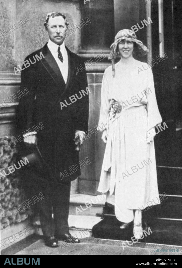 Albert I (1875-1934), King of the Belgians from 1909, with his consort, Queen Elisabeth (1876-1965). Albert and Elisabeth, a Bavarian princess, were married in 1900. After the Germans invaded Belgium at the outset of World War I in 1914, the royal couple refused to flee the country. Albert commanded the Belgian army, which held up the Germans for long enough to allow the British and French to halt the German advance at the Marne, as well as ensuring that some Belgian territory remained unconquered. Elisabeth, meanwhile, opened a field hospital in which she worked as a nurse. At the end of the war, Albert and Elisabeth rode into Brussels to a hero's welcome from their subjects. Albert was tragically killed in a mountaineering accident in the Ardennes in 1934 and was succeeded by their eldest son, Leopold III.