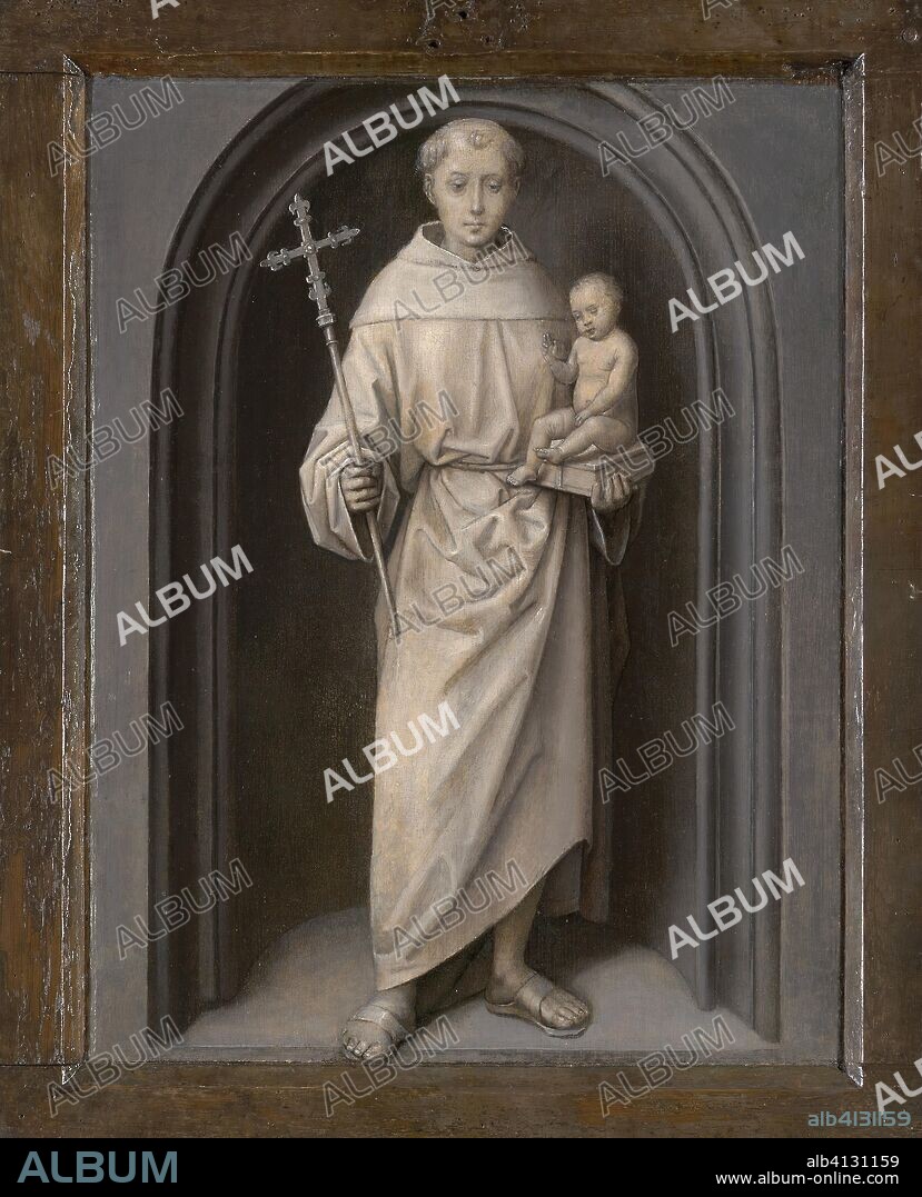 Saint Anthony of Padua. Hans Memling; Netherlandish, 1435/40-1494. Date: 1480-1490. Dimensions: Frame: 41.3 × 33.3 cm (16 1/4 × 13 1/8 in.)
Painted surface: 34.9 × 26.6 (13 3/4 × 10 7/16 in.)
Reverse: 34.7 × 26.5 cm (13 5/8 × 10 7/16 in.). Oil on panel. Origin: Netherlands.