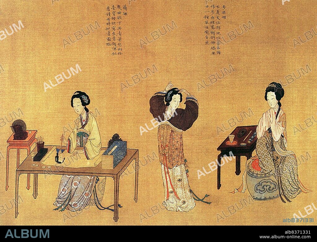 Qiu Ying (WadeGiles: Ch'iu Ying) was a Chinese painter who specialized in the gongbi brush technique.<br/><br/>. Qiu Ying was born to a peasant family in Taicang (Jiangsu Province) and studied painting under Zhou Chen in Suzhou. Though Suzhou's Wu School encouraged painting in ink washes, Qiu Ying also painted in the green-and-blue style. He painted with the support of wealthy patrons, creating images of flowers, gardens, religious subjects, and landscapes in the fashions of the Ming dynasty.<br/><br/>. He incorporated different techniques into his paintings, and acquired a few wealthy patrons. His talent and versatility allowed him to become regarded as one of the Four Masters of the Ming dynasty.