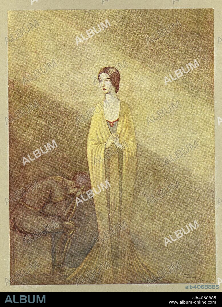 THOMAS MACKENSIE and JAMES ELROY FLECKER. I am listening.  Pervaneh and Rafi. Hassan ... With illustrations by Thomas Mackenzie. London : William Heinemann, 1924. Source: 11774.k.13 plate opposite page 128.