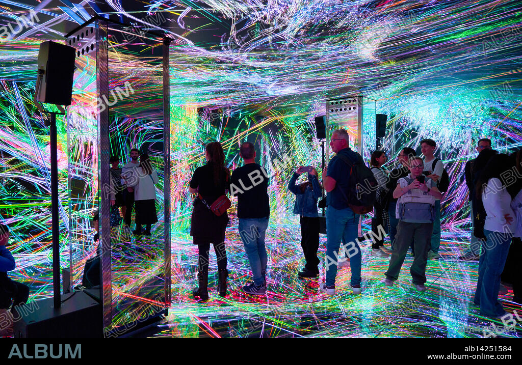 A real 360º experience, new media artist Refik Anadol presents his work "Gaudí Dreams", Casa Batlló, Antonio Gaudi, Barcelona, Catalonia, Spain, Europe.
