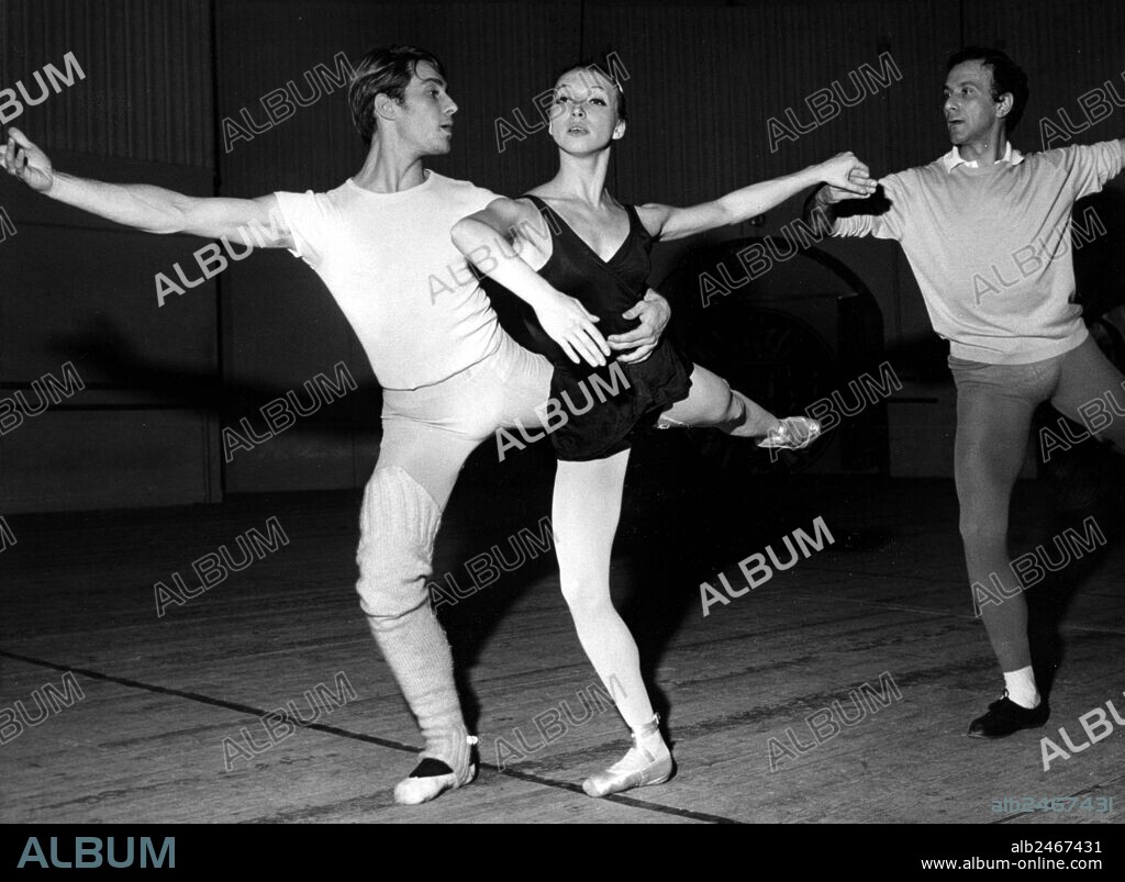 Jean Pierre Bonnefous and Manon Thibon repetting Notre Dame de Paris at the Opera with Roland Petite on October 14, 1965.