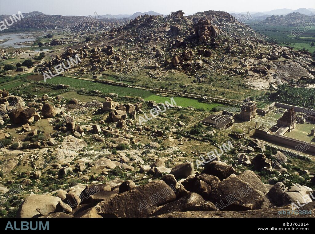 Hanuman temple, ruins of Hampi, UNESCO World Heritage Site,  Karnataka, India, Asia.