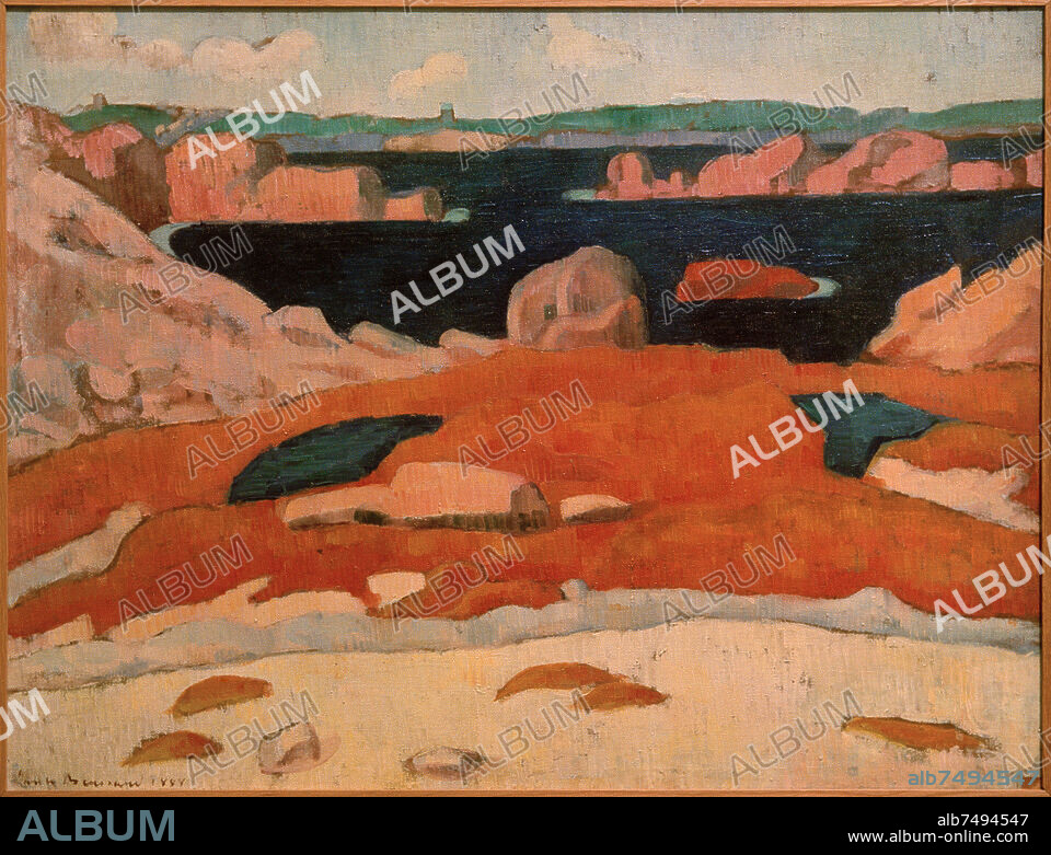 EMILE BERNARD. Bernard, Emile; 1868-1941. "Das wilde Meer, Saint-Briac", 1891. Öl auf Leinwand, aufgezogen auf Holz, 70 × 91 cm. Brest, Musée des Beaux-Arts.