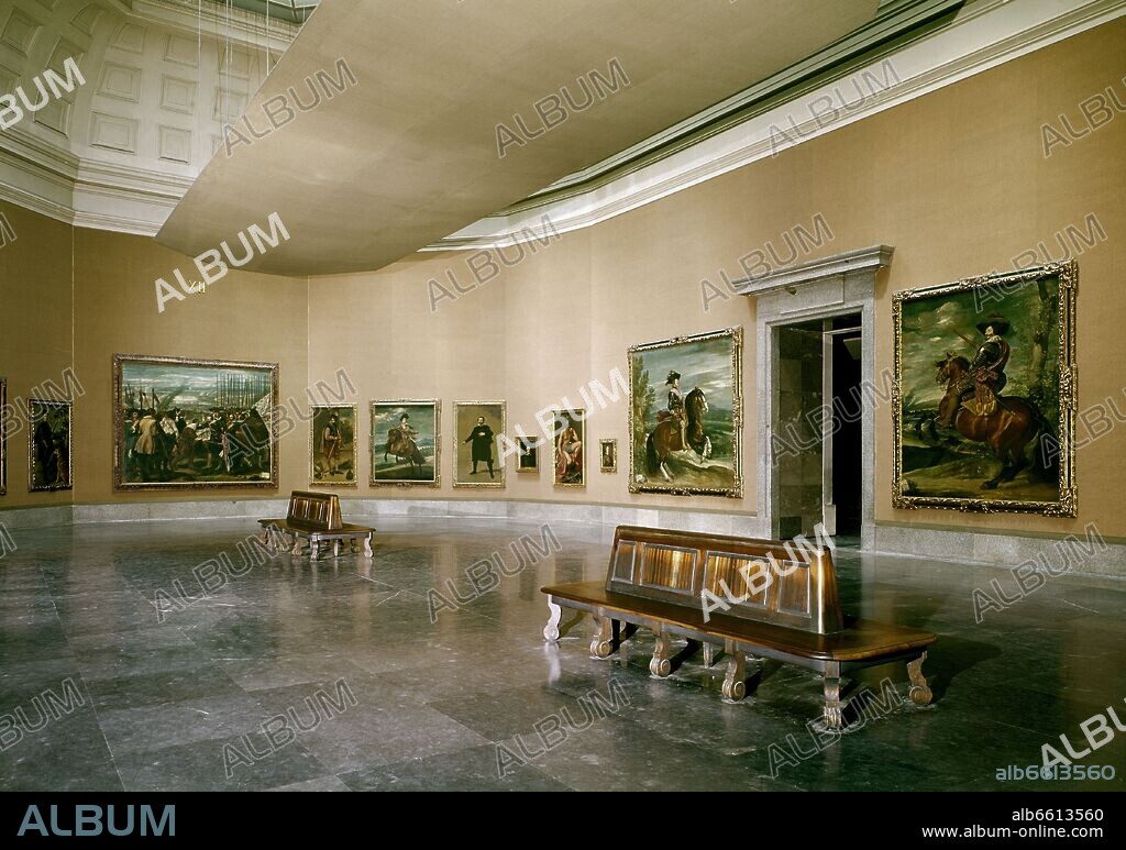 JUAN DE VILLANUEVA. SALA VELAZQUEZ O DE ISABEL II - PROYECTADA COMO SALON DE JUNTAS DE LA REAL ACADEMIA DE CIENCIAS NATURALES - 1785-1819 - FOTO AÑOS 60.