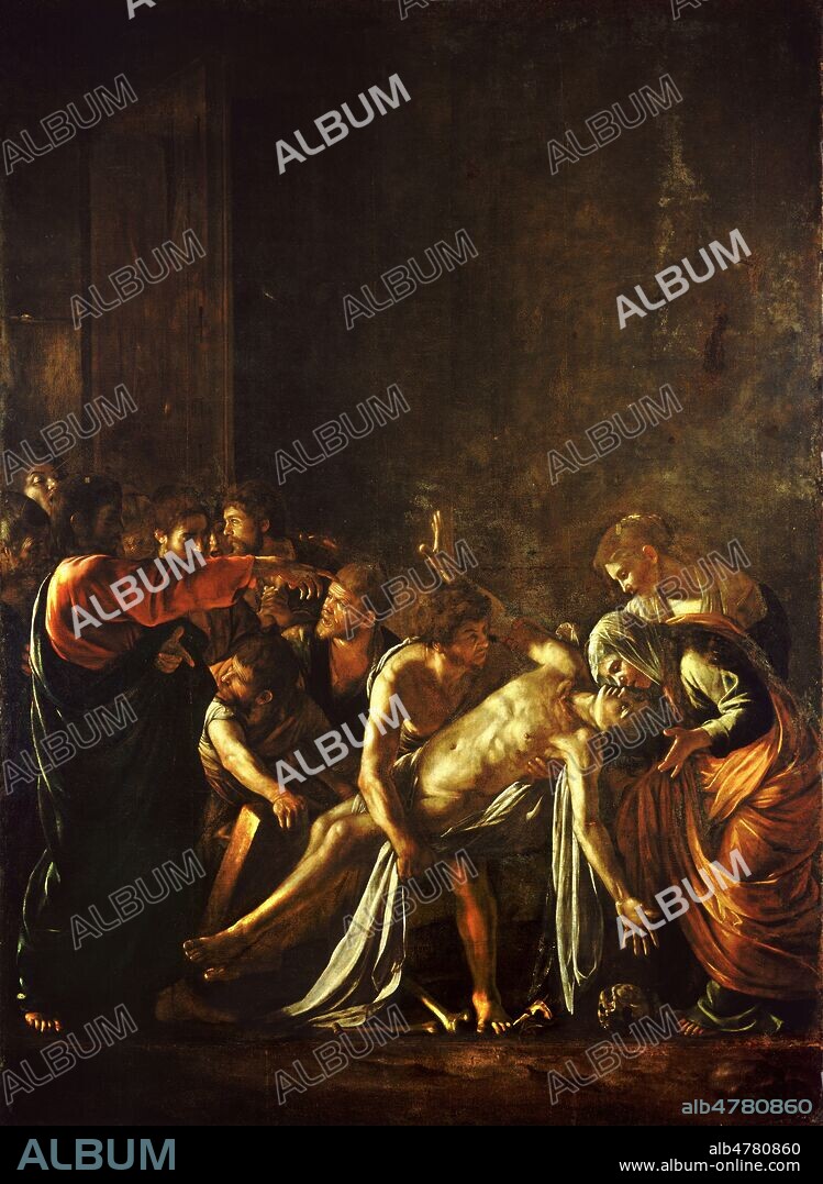 Michelangelo Merisi da Caravaggio. The resurrection of Lazarus. Oil on canvas. 380 cm; Width: 275 cm, 1609.