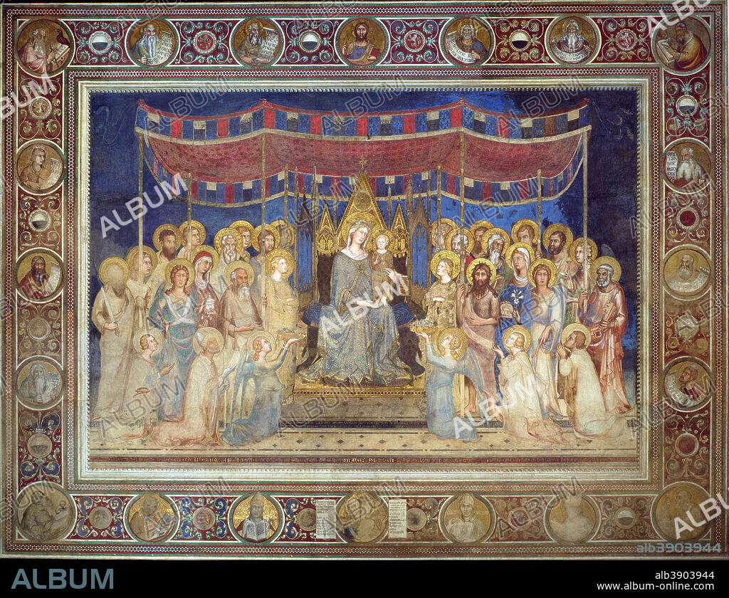 SIMONE MARTINI. Maestà. Date/Period: 1315 - 1321. Painting. Fresco.