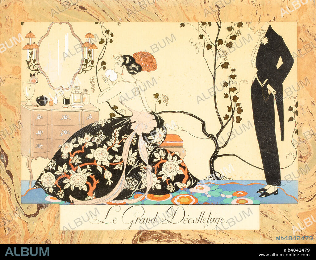 GEORGE BARBIER. Le Grand Décolletage, from Le Bonheur du Jour ou, Les Graces à la Mode.