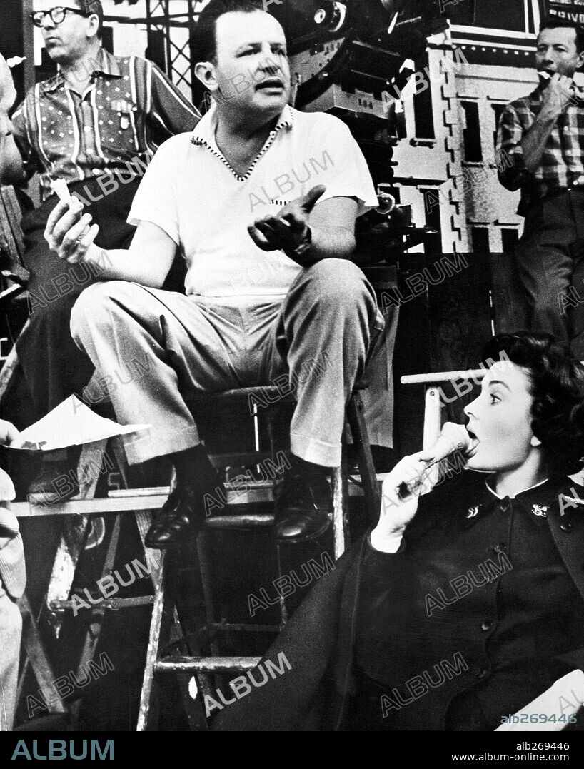 JEAN SIMMONS and JOSEPH L. MANKIEWICZ in GUYS AND DOLLS, 1955, directed by JOSEPH L. MANKIEWICZ. Copyright M.G.M/SAMUEL GOLDWYN.