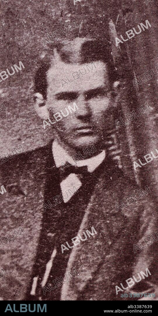 Photographic portrait of Frank James (1843-1915) a Confederate soldier, guerrilla, outlaw and younger brother of Jesse James. Dated 19th Century.