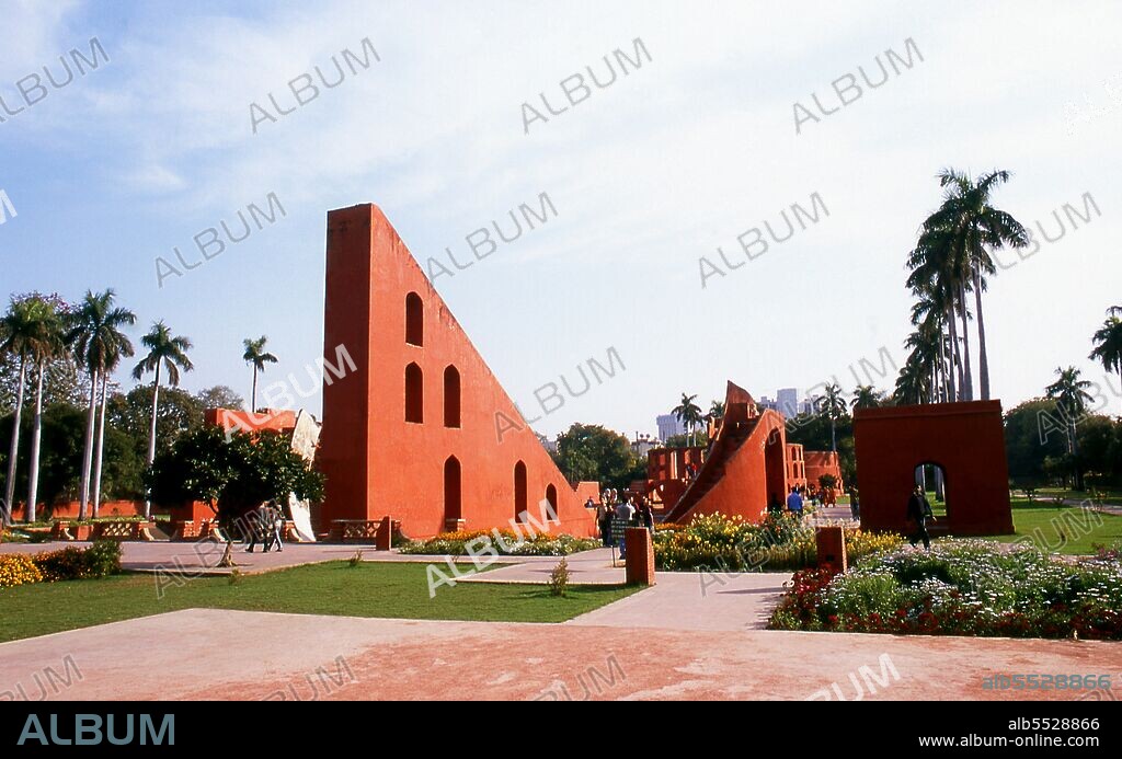 The Jantar Mantar is a collection of architectural astronomical instruments, built in 1724 by Maharaja Sawai Jai Singh who was a Rajput king. The observatory consists of thirteen major geometric devices for measuring time, predicting eclipses, tracking stars' location as the earth orbits around the sun, ascertaining the declinations of planets, and determining the celestial altitudes and related ephemerides. Delhi is said to be the site of Indraprashta, capital of the Pandavas of the Indian epic Mahabharata. Excavations have unearthed shards of painted pottery dating from around 1000 BCE, though the earliest known architectural relics date from the Mauryan Period, about 2,300 years ago. Since that time the site has been continuously settled. The city was ruled by the Hindu Rajputs between about 900 and 1206 CE, when it became the capital of the Delhi Sultanate. In the mid-seventeenth century the Mughal Emperor Shah Jahan (1628–1658) established Old Delhi in its present location, including most notably the Red Fort or Lal Qila. The Old City served as the capital of the Mughal Empire from 1638 onwards.  Delhi passed under British control in 1857 and became the capital of British India in 1911. In large scale rebuilding, parts of the Old City were demolished to provide room for a grand new city designed by Edward Lutyens. New Delhi became the capital of independent India in 1947.