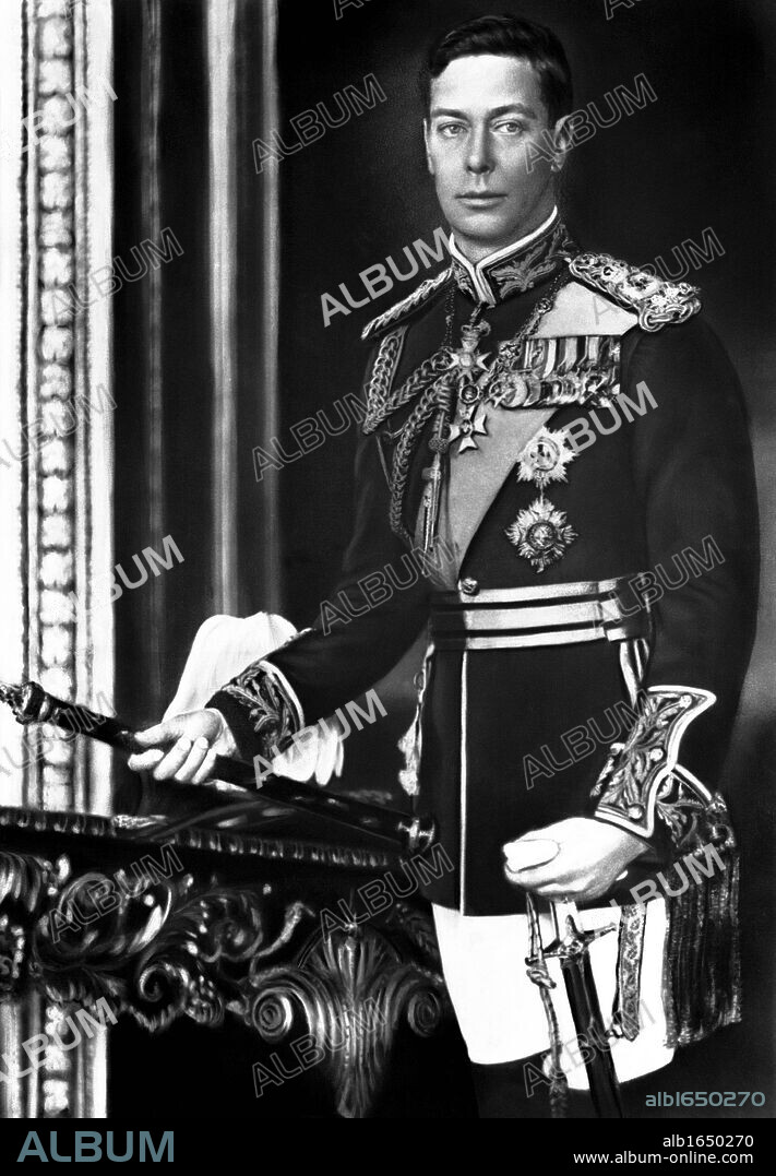 King George VI of England, formal photo portrait, circa 1940-1946 - edit.