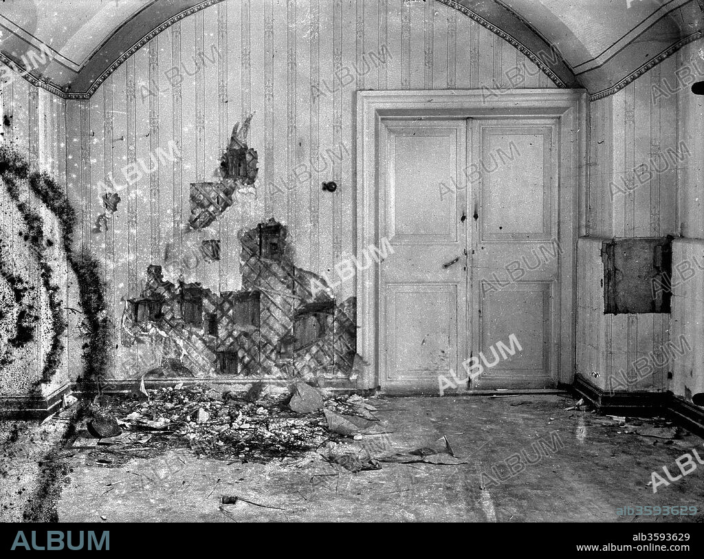 ANONYMOUS. Cellar of Ipatiev house in Yekaterinburg, after the Execution of the Imperial Family in the night on 16-17 July 1918.