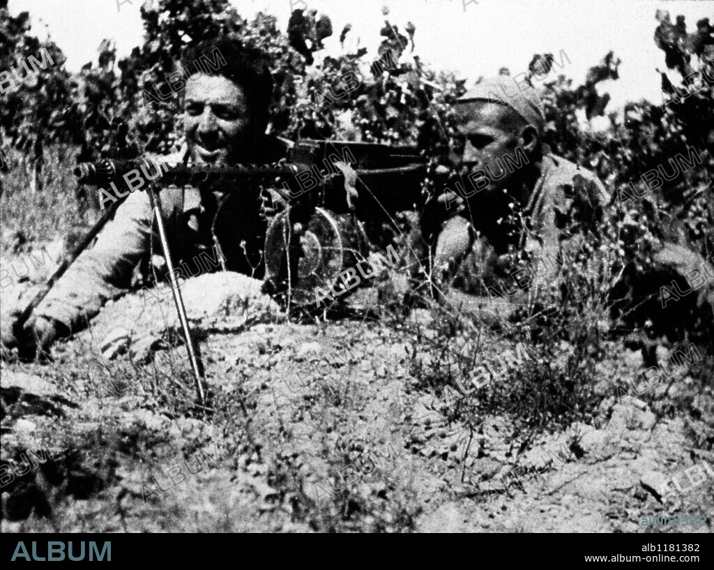 Spanish Civil War. Morris Stamm and John Coon, Gandesa, August 1938.