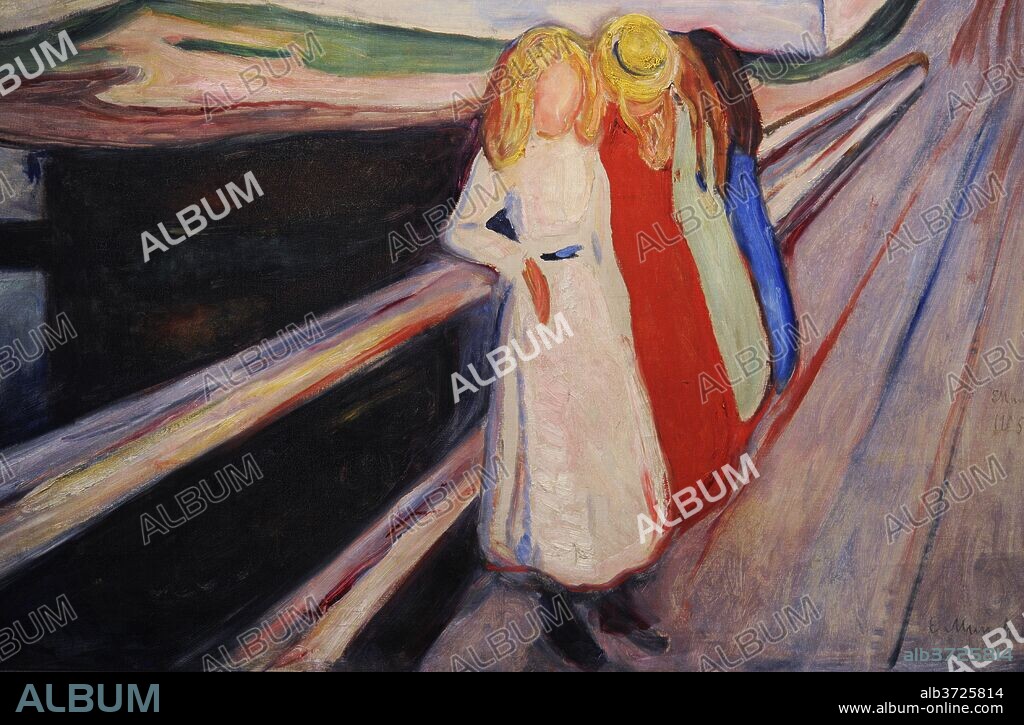 Edvard Munch (1863-1944). Pintor noruego. Cuatro Chicas en el Puente, 1905. Detalle. Museo Wallraf-Richartz. Colonia. Alemania.