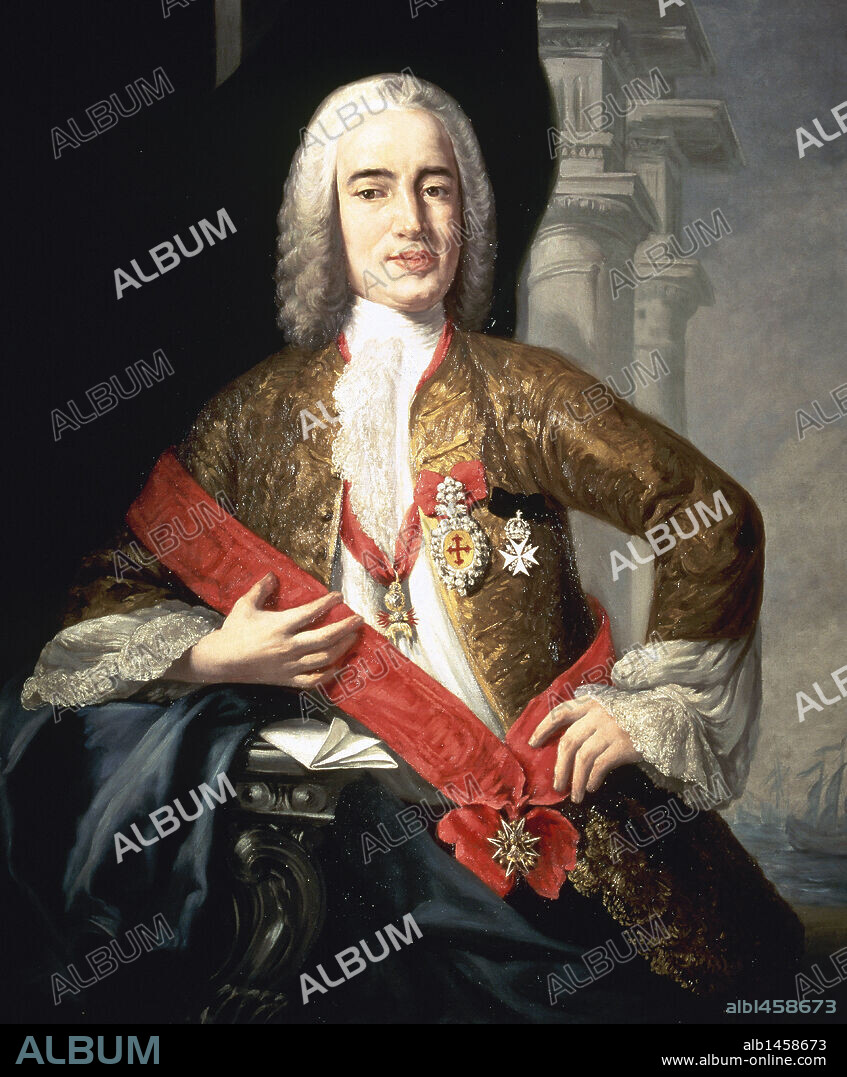 Zenon de Somodevilla, Marquis of the Ensenada (1702-1781). Spanish statesman and Secretary of State. Portrait by Jose Maria Galvan (1837-1899).