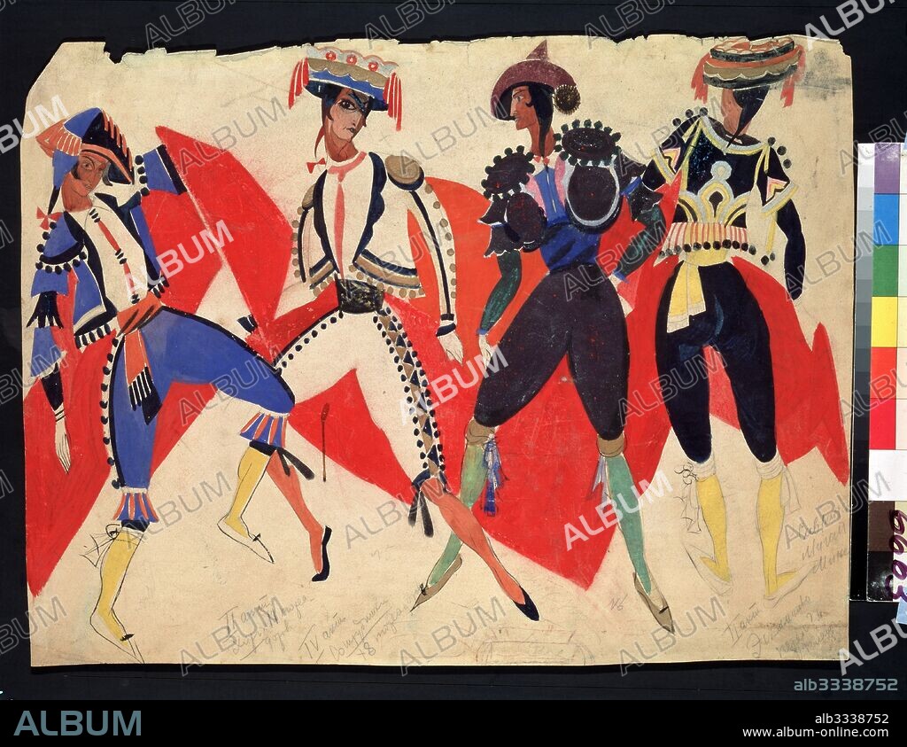 FYODOR FYODOROVICH FEDOROVSKY. Toreros. Costume design for the opera Carmen by G. Bizet.