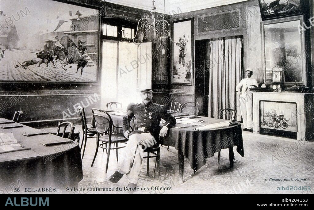 French Foreign legion war wounded leave the Governors residence after receiving medals. Algeria circa 1912.