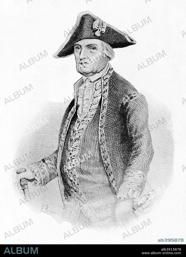 'Don Ambrosio O'Higgins, Governor of Chile', 1911. Ambrosio Bernardo O'Higgins, 1st Marquis of Osorno (c1720-1801), Spanish colonial administrator. From Chile, by G. F. Scott Elliot, M.A. F.R.G.S. [T. Fisher Terrace, London, 1911].