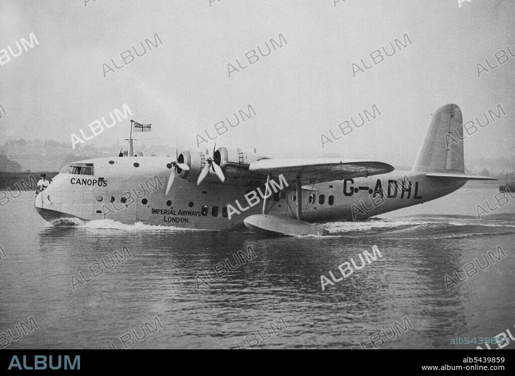 The Canopus, Imperial airways flying-boat. November 9, 1936. (Photo by The "Topical" Press Agency Ltd.).;The Canopus, Imperial airways flying-boat.