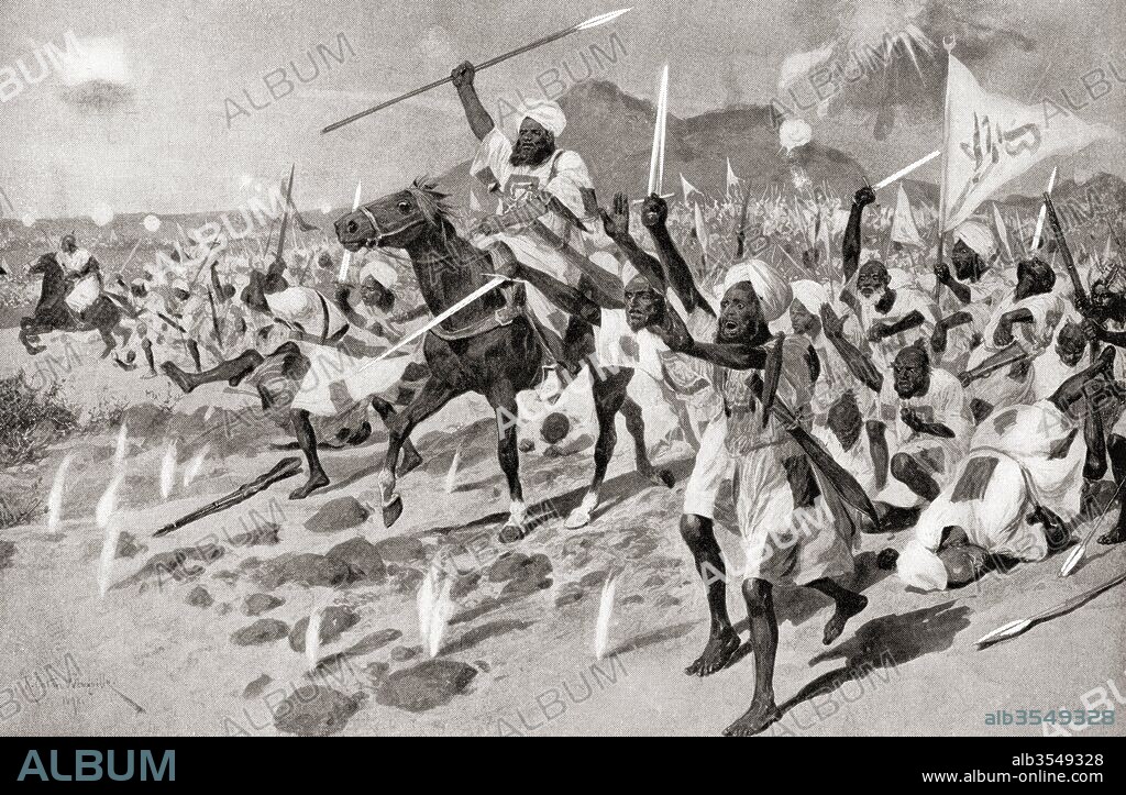 The Battle of Omdurman, 2 September 1898. From Hutchinson's History of the Nations, published 1915.