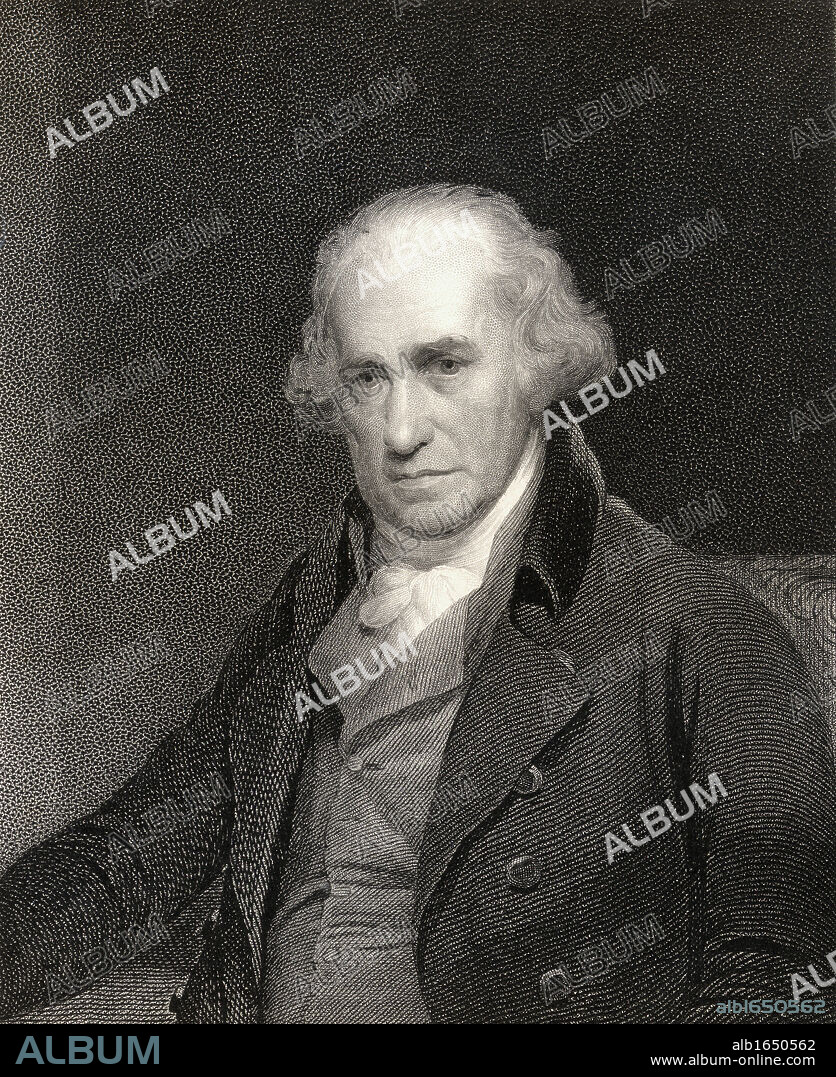 James Watt, 1736-1819. Scottish inventor and mechanical engineer. From the book 'Gallery of Portraits' published London 1833.
