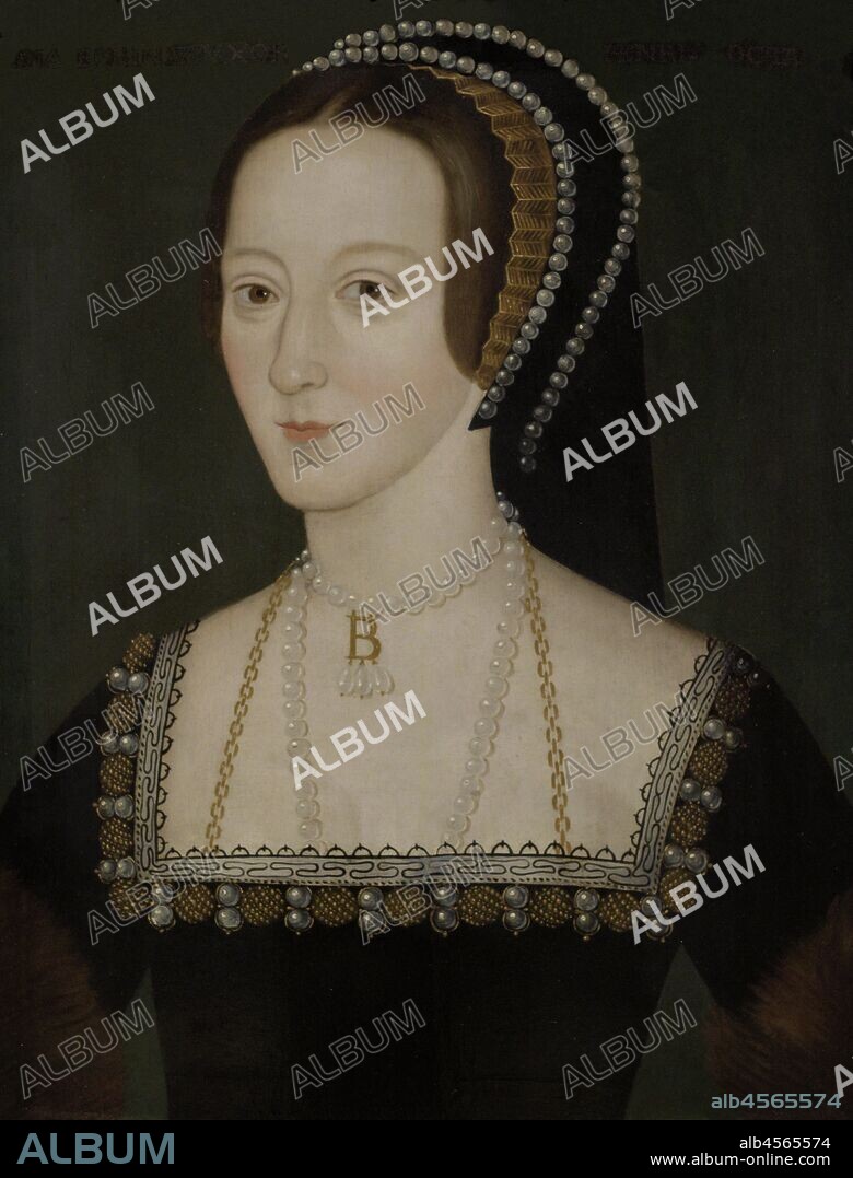 Ana Bolena, llamada en inglés Anne Boleyn (h.1501/7-1536). Reina consorte de Inglaterra por su matrimonio con Enrique VIII. Segunda esposa del monarca. Fue ejecutada acusada de adulterio, incesto y traición. Retrato realizado por un artista anónimo. Oleo sobre panel (54,3 x 41,6 cm), finales del siglo XVI, a partir de un retrato datado entre 1533 y 1536. National Portrait Gallery. Londres. Inglaterra.