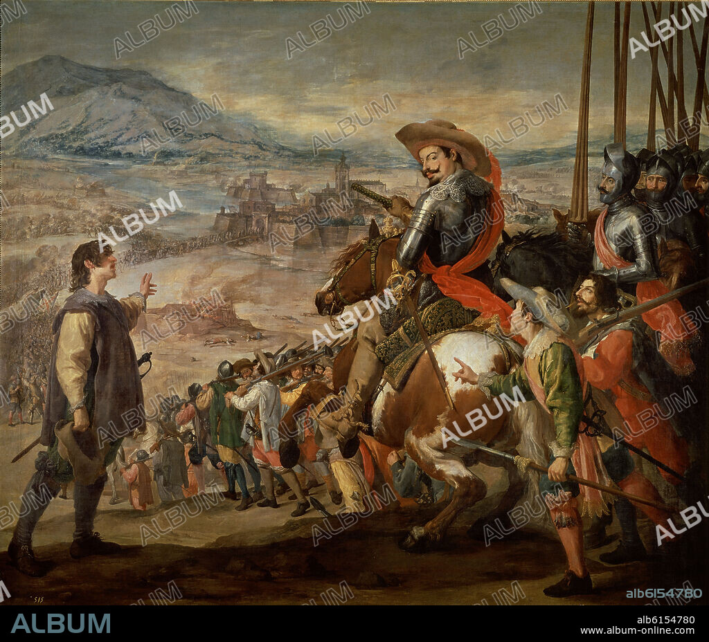 JUSEPE LEONARDO DE CHAVACIER (1601-1652). Capture of Brisach. Canvas (304X360). 17th century. Spanish baroque. Madrid, Prado museum.