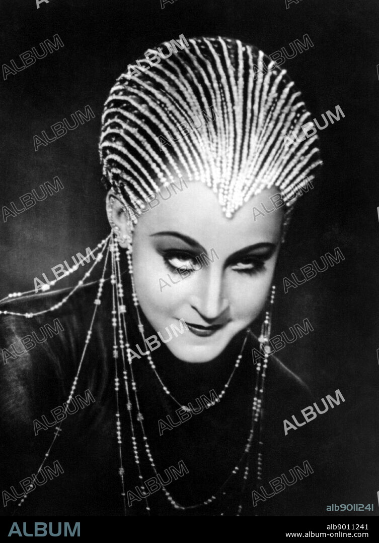 Photograph of Brigitte Helm in in Fritz Langs 1927 silent film Metropolis. Dated 1927.
