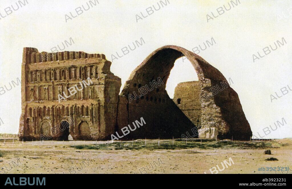 The Taq-i Kisra, Ctesiphon, Iraq, c1930s. Ctesiphon was the capital of the Sassanid Persian Empire. This great arch was the main portico of the audience hall of the imperial palace. A print from Countries of the World, edited by JA Hammerton, volume IV, The Fleetway House, c1930s.