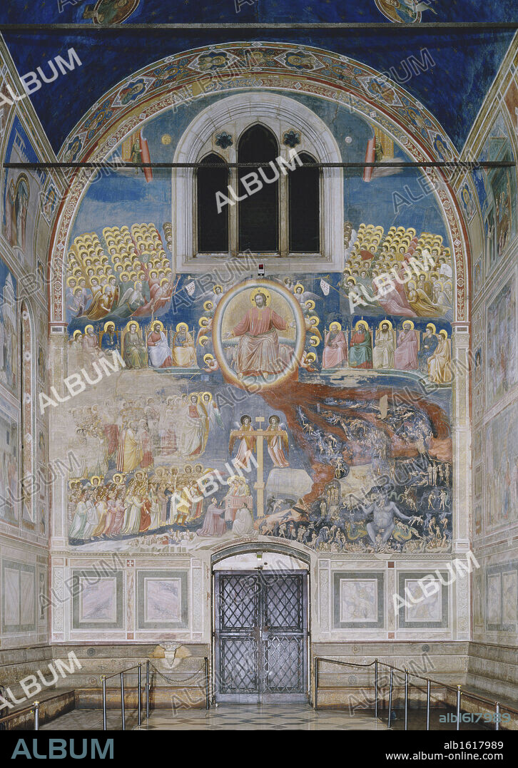 GIOTTO DI BONDONE. The Last Judgement  1303-1305  Giotto (ca. 1266-1337 Italian)  Fresco  Capella degli Scrovegni, Padua, Italy.