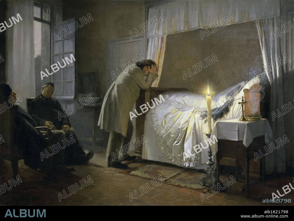 ALBERT-AUGUSTE FOURIE. The Death of Madame Bovary (La Mort de Madame Bovary) 1883 Albert Auguste Fourie (b. 1854) French) Muse des Beaux-Arts, Rouen.