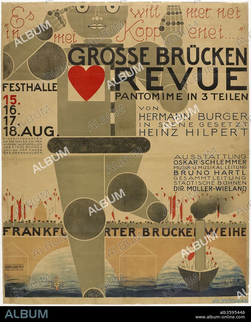 OSKAR SCHLEMMER. Poster for the Great bridge revue.