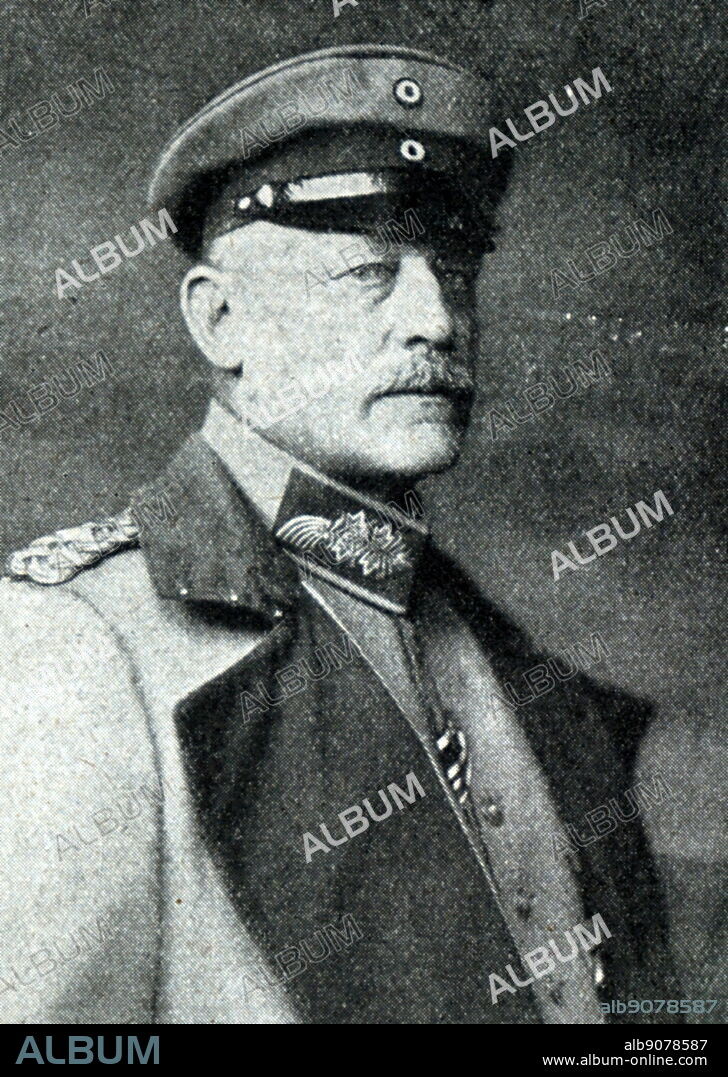 Oskar Emil von Hutier (1857 - 1934), German general during the First World War. He served in the German Army from 1875 to 1919, including war service. During the war, he commanded the army that took Riga in 1917 and was transferred to the Western Front in 1918 to participate in the Michael offensive that year. He is frequently but mistakenly credited with inventing the stormtrooper tactics his forces employed to great effect during the Michael offensive. After retiring from the Army in 1919, he presided over the German Officers' League until his death on 5 December 1934.
