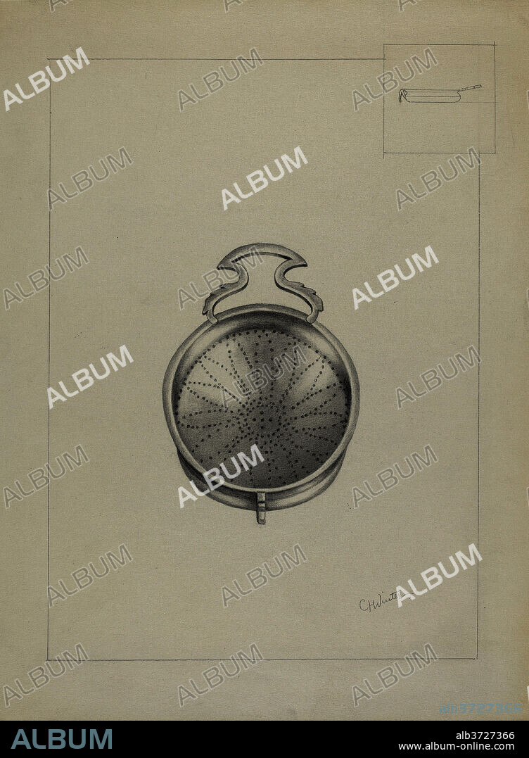 CHARLOTTE WINTER. Silver Punch Strainer. Dated: c. 1936. Dimensions: overall: 29.6 x 22.8 cm (11 5/8 x 9 in.). Medium: graphite on paper.