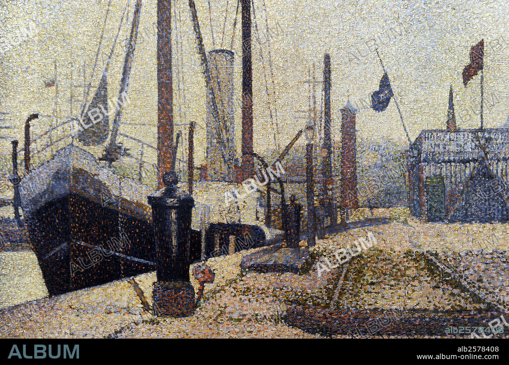 ARTE SIGLO XIX. FRANCIA. GEORGES SEURAT (1859-1891). Pintor francés y fundador del Neoimpresionismo. La"María"en Honfleur,1886. Francia. Oleo sobre lienzo. Galería Nacional de Praga. República Checa.