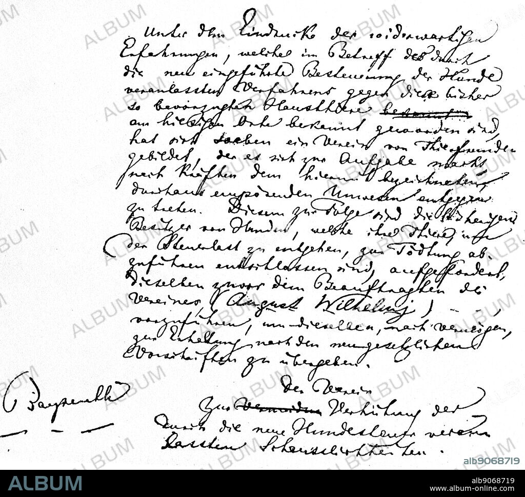 A letter to King Ludwig II of Bavaria (1845-1886) from Wilhelm Richard Wagner (1813-1883) a German composer. Dated 19th Century.