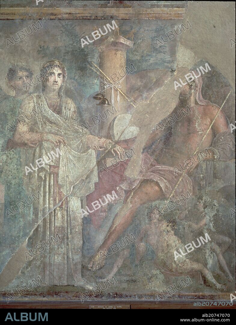 MATRIMONIO DE ZEUS Y HERA EN EL MONTE IDA -PINTURA POMPEYANA - SIGLO I.