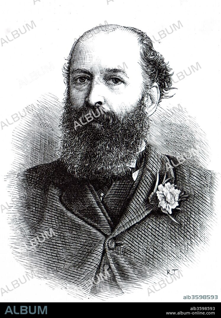 Wood engraved portrait of Sir Nathan Mayer Rothschild (1777-1836) a Jewish German banker, businessman, and financier, who was a member of the Rothschild banking dynasty. Dated 19th century.